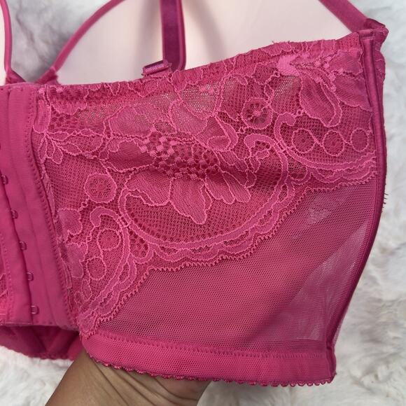 Victoria’s Secret Double Shine Strap Push-Up Lace Corset Bra Top Pink 36DD NWT - Picture 6 of 6